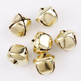 HULIANFU 2023 12/13/15/20/25/30mm Gold/White K Iron Water Plated Christmas Cross Bells Pendant Handmade Party DIY Crafts Accessories