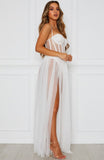 Sexy Women Boho Retro See-through Bodycon Spaghetti Strap Long Dress Elastic High Waist Party Summer Beach Bodysuit Sundress