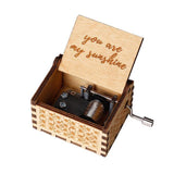 HULIANFU New Black Castle In The Sky Queen  Music Box Wooden Music Box Birthday Gift Antique Carved Wooden Handle