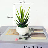 HULIANFU Mini Artificial Aloe Plants Bonsai Small Simulated Tree Pot Plants Fake Flowers Office Table Potted Ornaments Home Garden Decor