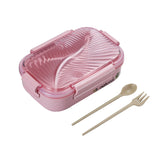 HULIANFU TUUTH Microwave Lunch Box Wheat Straw Bento Box 750ML BPA Free Food Storage Container with Soup Cup