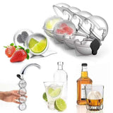 HULIANFU Round 4 Cavity Ice Mould Ice Ball Maker DIY Ice Cream Mold Plastic Whiskey Ice Cube Tray Bar Accessories Tool форма для льда