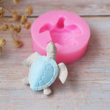 HULIANFU Silicone Fondant Mold Cute lovely Sea Turtle Shape Ocean Theme Fondant Cake Decoration Gum Paste Chocolate Mould Small Size