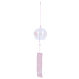 HULIANFU Japanese Style Glass Wind Chimes Hanging Craft Wind Bell Home Decor Sakura Cherry Blossom Pattern