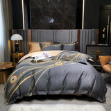 HULIANFU Marble printed Duvet cover Modern Art Abstract 1000TC Egyptian Cotton Soft Bedding Sets 1Duvet Cover+1Bed Sheet+2Pillow Shams