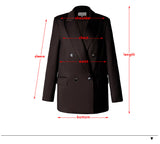 AEL Vintage Autumn Winter Women Pant Suit Dark Brown Loose Blazer Jacket & Wide Leg Pants   Office Suits Female Sets