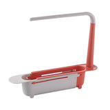 HULIANFU Telescopic Sink Shelf Kitchen Sinks Organizer Soap Sponge Holder Sink Drain Rack Storage Basket Kitchen Gadgets Accessories Tool