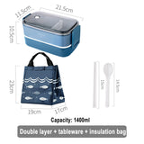 HULIANFU Japanese style Multi-layer lunch box food container storage Portable Leak-Proof bento box for kids with Soup Cup Breakfast Boxes