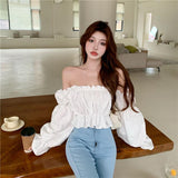 Hulianfu Floral Fashion Women Blouse Sexy Low Cut Blouse Tall Tops High Quality Jacquard Beautiful Tee Shirt Long sleeve Youth Clothing