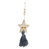 HULIANFU Nordic Style Wall Hanging Ornament For Photography Props Cute Star Shape Wooden Beads Tassel Pendant Baby Room Decoration