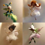 HULIANFU New Little Fairy DIY Wool Felt Dolls Craft Needle Felt Animal Kit Set Handcraft Non Finished Poked Set Handmade Gift