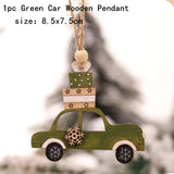 HULIANFU New Year  1PC 2D 3D Christmas Ornament Wooden Hanging Pendants Star Xmas Tree Bell Christmas Decorations For Home Navidad