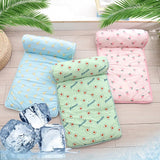 HULIANFU Pet  Mat Dog Cooling Mat Summer Dog Bed Pad  Blanket Breathable Ice Pad Sofa For Small Medium Dogs Pet Cooling Mats With Pillow