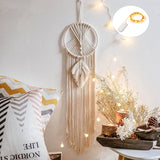 HULIANFU Macrame Dream Catcher Boho Home Decor Moon Ramadan Decoration Macrame Wall Hanging Baby Nordic Room Decoration Kids Nursery