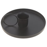 HULIANFU Iron Black Gold Plated Candle Holders Pillar Metal Plate For Wedding Party Festival Candlestick Holder Art Gift Home Decoration