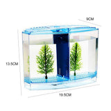 HULIANFU Multifunctional Acrylic Split Fish Tank Breed Box with LED Light Imitation Plant Fish Tank Acrylic Non-toxic Aquariums