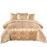 HULIANFU ROMANZO European style bedding set 3piece/set double/single/double/large double bed quilt cover + pillowcase Satin jacquard