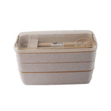 HULIANFU Kitchen 900ml Microwave Lunch Box Wheat Straw Dinnerware Food Storage Container Children Kids School Office Portable Bento Box