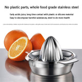 HULIANFU Portable lemon orange manual fruit juicer 304 stainless steel kitchen accessories tools citrus 100% raw hand pressed juice maker