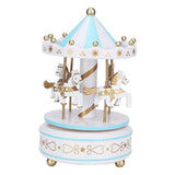 HULIANFU Merry-Go-Round Music Boxes Wind Up Wooden Horse Roundabout Carousel Musical Box Kid Birthday Christmas Gift Christmas Home Decor