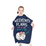 HULIANFU Kids Beach Poncho Cute Cat Print Beach Towel Hooded Super Absorbent Microfibre Children BathRobe Toddler Pool Towel with Hood