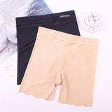 Hulianfu M~4xl Women's Safety Pants Thin Breathable Non-curling Boxer Shorts High Waist Short Pants Plus Size Four-corner Legging Shorts
