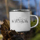 HULIANFU Night Forest Mountain Print Enamel Creative Coffee Tea Water  Milk Cups Camping Mugs Handle Drinkware Vacation Hiking Mug Gifts