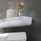 HULIANFU Wall-mounted Bathroom Shelf Toilet Storage Rack For Kitchen Storage Bath Organizer Household Bathroom Accessories Without Drill