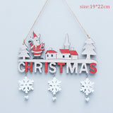 HULIANFU Wooden Christmas Door Wreath Oranments Wall Xmas Dec Merry Christmas Decor For Home  Happy New Year Naviidad Door Wreath
