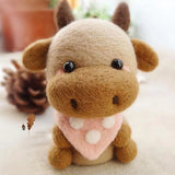 HULIANFU Non-Finished Felt Kit Cute Animal Collection Panda Squirrel Cat Penguin Doll Wool Felt Poked Kitting DIY Felting Materials