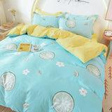 HULIANFU Orange Bedding Set Girls Boys Bed Linen Sheet Plaid Duvet Cover 240x220 Single Double Queen King Quilt Covers Sets Bedclothes