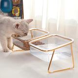 HULIANFU Non-Slip Pet Bowls For Cats Food Cat Water Bowl Double Cat Bowl Dog Bowl Pet Feeding Cat Dogs Feeder Protection Cervical