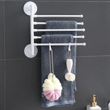 HULIANFU Multi-bar Wall Mounted Rotating Towel Rack Punch-free 180 Degree Bathroom Bath Towel Hanger Holder Stand Tools Accessories
