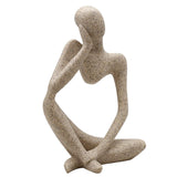 HULIANFU Modern European Style Resin Abstract Thinker Statue For Decoration Simple Sculpture Figurine Hotel Office Home Decor New