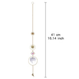 HULIANFU Metallic Hoop Moon Suncatcher Ornament Wind Chimes Crystal Prisms Hanging Rainbow Chaser Window Curtains Pendant Home Decor Gift