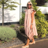 hulianfu Women Casual Vintage Petal Short Sleeve Dress Summer Loose Daisy Floral Print Beach Dress Elegant O Neck Party Dress Vestido