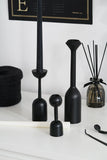 HULIANFU White Black Wooden Candle Holder Nice Minimalist Geometric Beech Shaped Candle Art Decoration Candle Seat