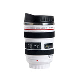 HULIANFU Stainless Steel Camera EF24-105mm Coffee Lens Mug White Black Coffee Mugs Creative Gift Coffee Cups canecas tazas vaso café
