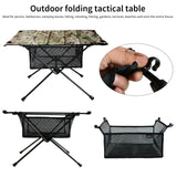 HULIANFU Outdoor Folding Table with Net Pocket Portable Foldable Aluminum Alloy Desk for Picnic Camping Garden Barbecue Desk Table
