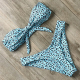 Solid Bandeau Bikini Set Sexy Swimsuit Women Bikini Brazilian Thong Swimwear Female Halter top Bathing Suit Swimming Wear
