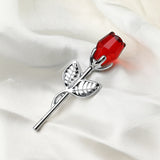 HULIANFU Valentines Day Gift Crystal Glass Rose Artificial Flower Silver Gold Rod Rose Flower for Girlfriend Wedding Gifts for Guest