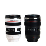 HULIANFU Stainless Steel Camera EF24-105mm Coffee Lens Mug White Black Coffee Mugs Creative Gift Coffee Cups canecas tazas vaso café