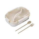 HULIANFU TUUTH Microwave Lunch Box Wheat Straw Bento Box 750ML BPA Free Food Storage Container with Soup Cup