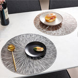 HULIANFU Round Hollow PVC Placemats For Kitchen Dinning Table Mat Insulation Pads Drink Coffee Cup Coasters Hotel Restaurant Home Decor