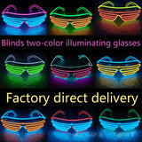 HULIANFU LED Glasses Glowing Halloween Luminous Neon Christmas Party Bril Flashing Light new