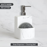 HULIANFU Kitchen accessories Sink Countertop Liquid Hand Soap Dispenser Pump Bottle Caddy with Storage Compartment Holds Stores Scrubbers
