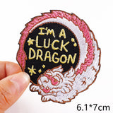 HULIANFU Van Gogh Embroidered Patches on Clothes DIY Cartoon Wave Applique Clothing Thermoadhesive Patches for Clothing DIY