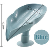 HULIANFU Leaf Shape Soap Box Drain Soap Holder Bathroom Accessories Suction Cup Soap Dish Tray Soap Dish for Bathroom Soap Container