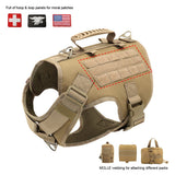 HULIANFU Tactical Dog Harness Pet Military Training Dog Vest German Shepherd Dog Harness Molle Vest For Medium Large Dogs