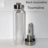 HULIANFU water bottle Drop Shipping Natural Crystal Point Healing Obelisk Wand Elixir Quartz Crystal Water Bottle To wand heals energy st